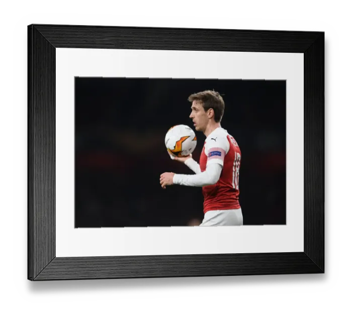 Framed Print : Nacho Monreal in Europa League Action: Arsenal vs. BATE Borisov