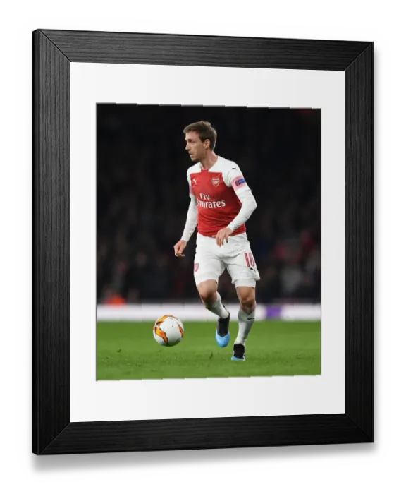 Framed Print : Arsenal's Nacho Monreal in Europa League Action vs BATE Borisov (2018-19)