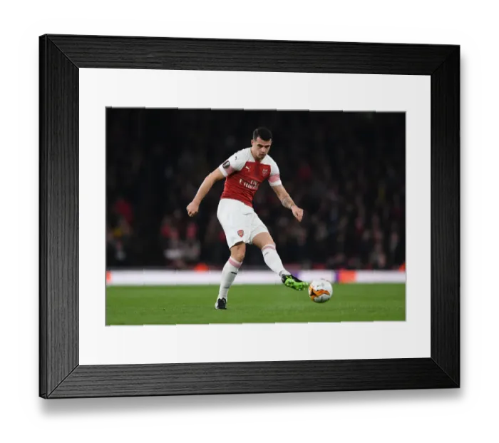 Framed Print : Arsenal's Granit Xhaka in Action against BATE Borisov in Europa League Round of 32 Framed Print : Arsenal's Granit Xhaka in Action against BATE Borisov in Europa League Round of 32