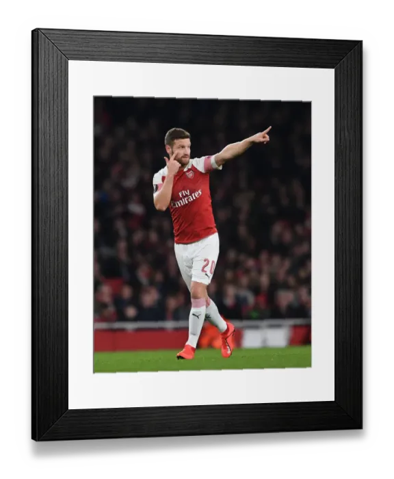 Framed Print : Arsenal's Mustafi in Europa League Action: Arsenal vs BATE Borisov (2018-19) Framed Print : Arsenal's Mustafi in Europa League Action: Arsenal vs BATE Borisov (2018-19)