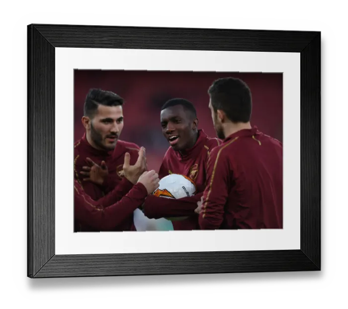 Framed Print : Arsenal Players Eddie Nketiah and Sead Kolasinac Warm Up Ahead of Arsenal v BATE Borisov UEFA Europa League Clash Framed Print : Arsenal Players Eddie Nketiah and Sead Kolasinac Warm Up Ahead of Arsenal v BATE Borisov UEFA Europa League Clash