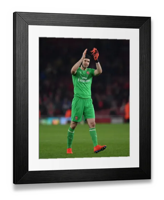 Framed Print : Cech's Emotional Reaction: Arsenal's Europa League Battle against BATE Borisov
