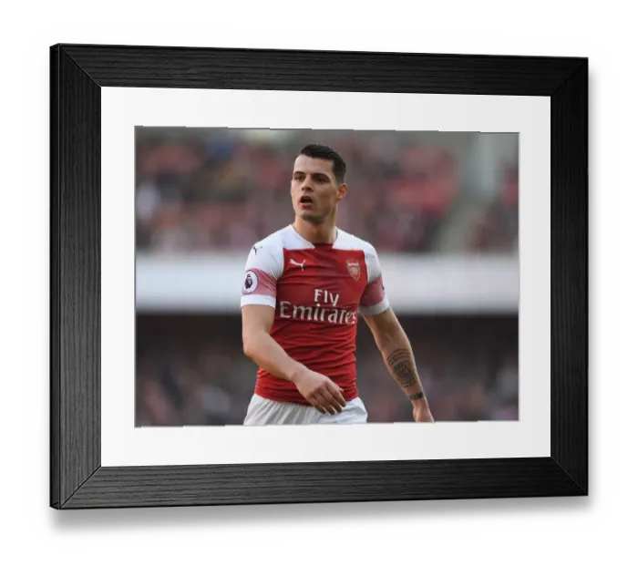 Framed Print : Granit Xhaka in Action: Arsenal vs. Southampton, Premier League 2018-19 Framed Print : Granit Xhaka in Action: Arsenal vs. Southampton, Premier League 2018-19