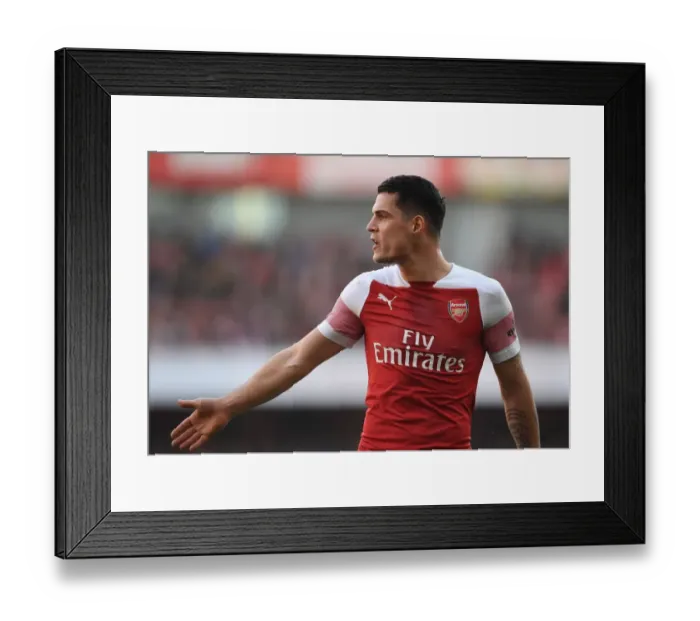 Framed Print : Arsenal's Granit Xhaka in Action Against Southampton in the Premier League