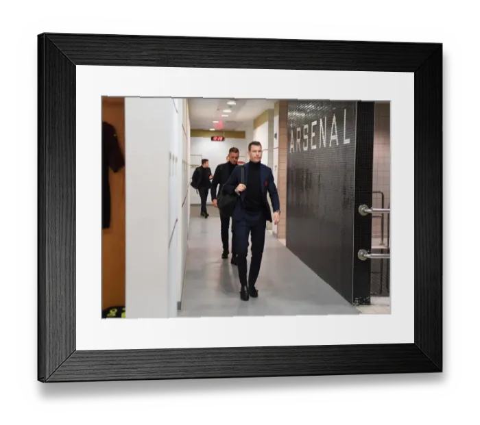Framed Print : Arsenal FC: Stephan Lichtsteiner's Pre-Match Routine vs Southampton (Premier League, 2018-19)