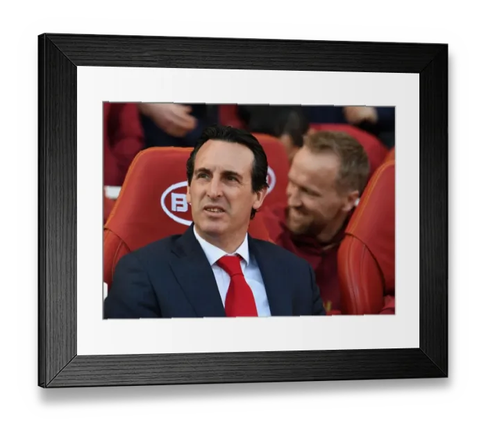 Framed Print : Unai Emery: Arsenal Coach Ahead of Arsenal vs Southampton, Premier League 2018-19