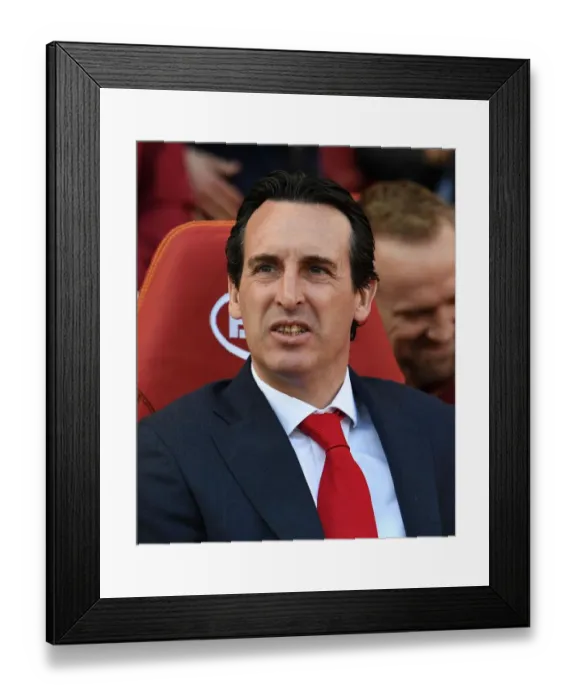 Framed Print : Unai Emery: Arsenal Coach Before Arsenal vs Southampton, Premier League 2018-19