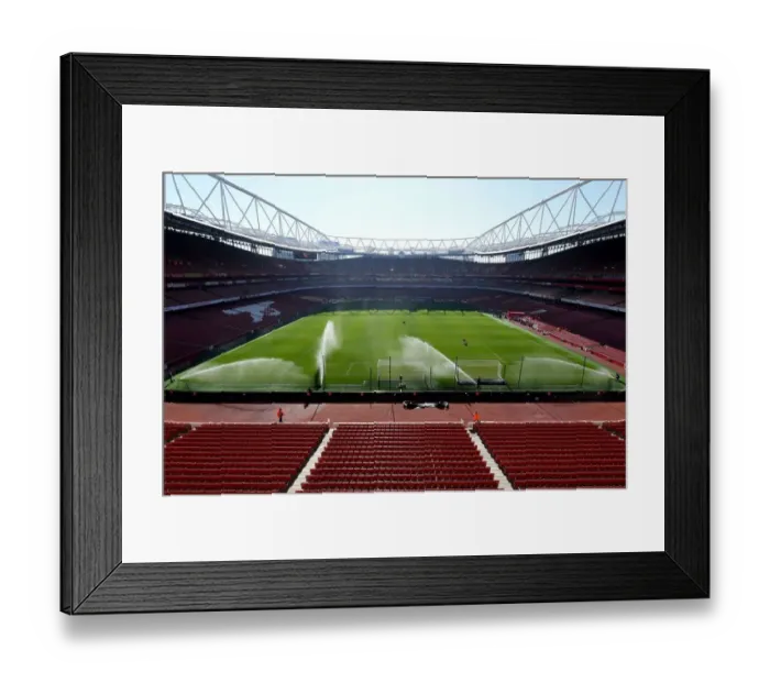 Framed Print : Preparing the Emirates Stadium Turf: Arsenal's Battlefield against Southampton (2018-19)