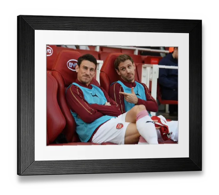 Framed Print : Arsenal FC: Koscielny and Monreal Pre-Match Huddle vs Southampton FC, Premier League 2018-19 Framed Print : Arsenal FC: Koscielny and Monreal Pre-Match Huddle vs Southampton FC, Premier League 2018-19