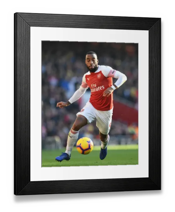Framed Print : Alexandre Lacazette: In Action for Arsenal Against Southampton, Premier League 2018-19
