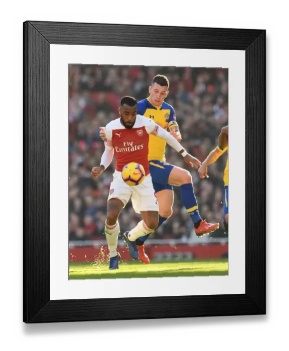 Framed Print : Clash at Emirates: Lacazette vs. Hojbjerg - Arsenal vs. Southampton, Premier League