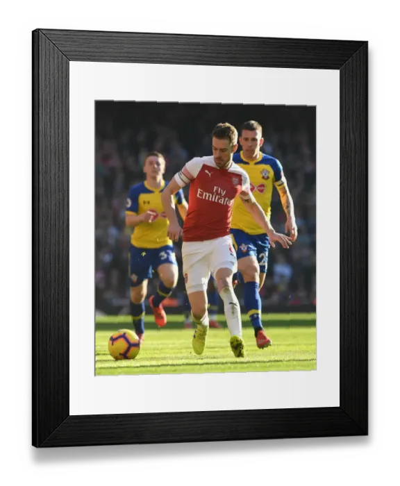 Framed Print : Arsenal's Aaron Ramsey in Action Against Southampton, Premier League 2018-19