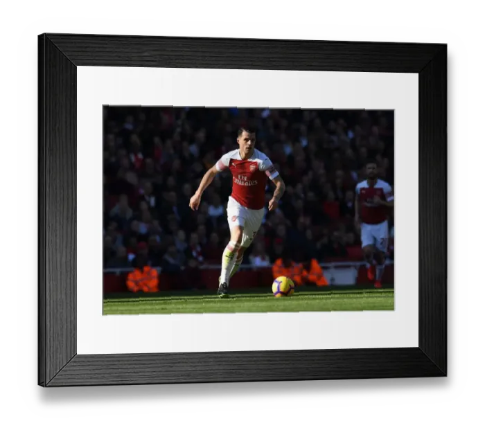 Framed Print : Granit Xhaka: Arsenal Midfielder in Action against Southampton, Premier League 2018-19 Framed Print : Granit Xhaka: Arsenal Midfielder in Action against Southampton, Premier League 2018-19
