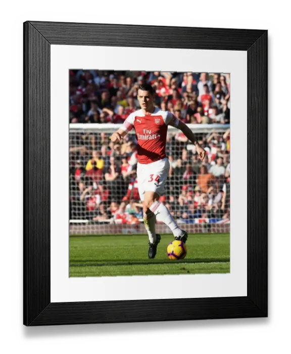 Framed Print : Granit Xhaka in Action: Arsenal vs Southampton, Premier League 2018-19