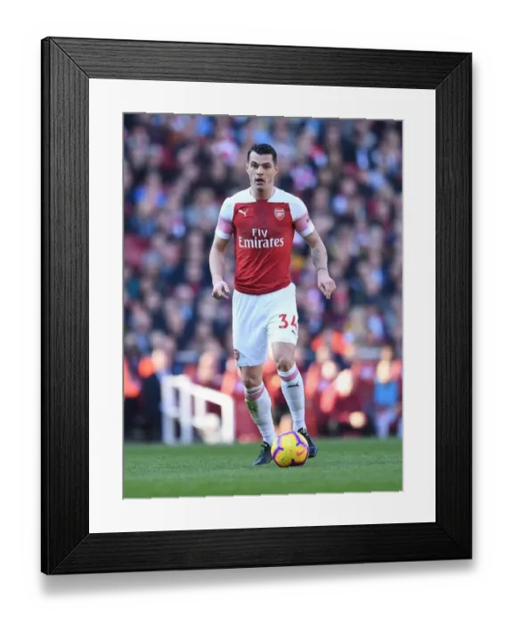 Framed Print : Granit Xhaka: Arsenal's Midfield Mastermind in Action against Southampton, Premier League 2018-19