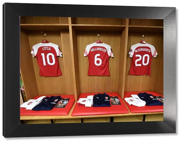 Arsenal Women's Team: Preparing in the Changing Room for the FA WSL Continental Cup Final Against Manchester City