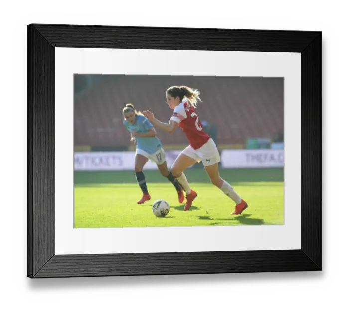Framed Print : Arsenal's Dominique Bloodworth Faces Off Against Manchester City in FA WSL Continental Cup Final
