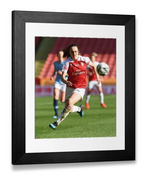 Framed Print : Arsenal's Lisa Evans in FA WSL Continental Cup Final Against Manchester City Framed Print : Arsenal's Lisa Evans in FA WSL Continental Cup Final Against Manchester City