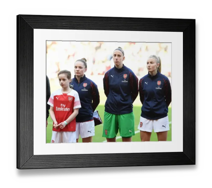 Framed Print : Kim Little, Sari van Veenendaal and Leah Williamson (Arsenal)