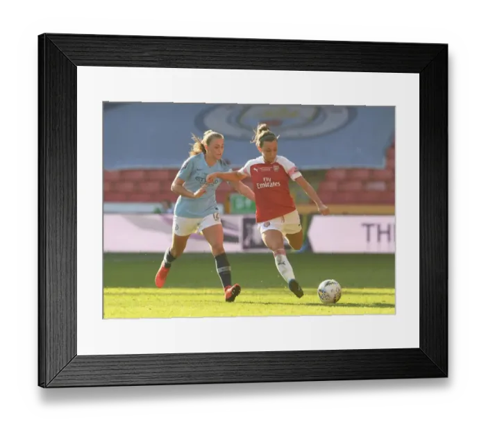 Framed Print : A Battle of Stars: Arsenal vs Manchester City Women - FA WSL Continental Cup Final Framed Print : A Battle of Stars: Arsenal vs Manchester City Women - FA WSL Continental Cup Final