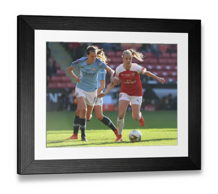 Framed Print : Mead vs Scott: A FA WSL Cup Final Showdown - Arsenal's Beth Mead Clashes with Manchester City's Jill Scott Framed Print : Mead vs Scott: A FA WSL Cup Final Showdown - Arsenal's Beth Mead Clashes with Manchester City's Jill Scott