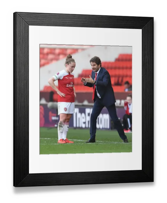 Framed Print : Joe Montemurro Coaches Kim Little: Arsenal Women's Boss Guides Star Midfielder in FA WSL Continental Cup Final Showdown against Manchester City Framed Print : Joe Montemurro Coaches Kim Little: Arsenal Women's Boss Guides Star Midfielder in FA WSL Continental Cup Final Showdown against Manchester City