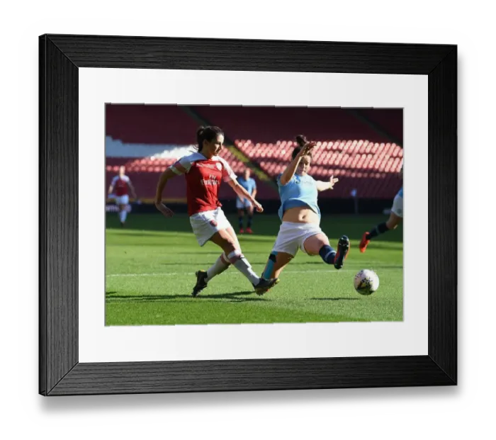 Framed Print : Arsenal's Danielle van de Donk Faces Off Against Manchester City's Jennifer Beattie in FA WSL Continental Cup Final Showdown