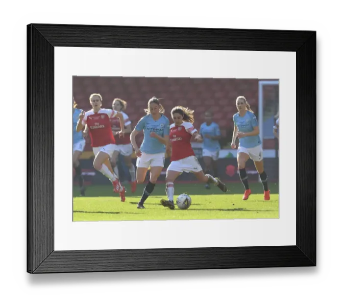 Framed Print : Danielle van de Donk (Arsenal) Janine Beckie (Man City)