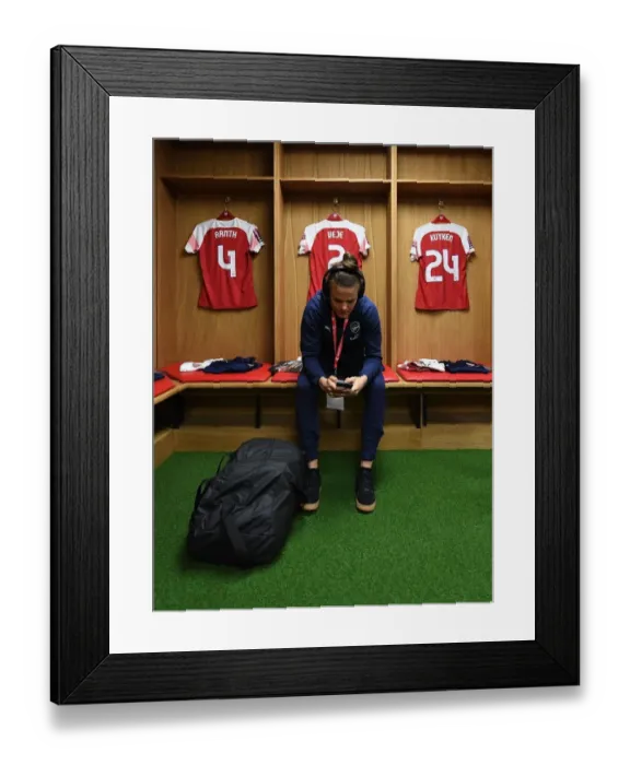 Framed Print : Arsenal's Katrine Veje Prepares for FA WSL Continental Cup Final Showdown Against Manchester City