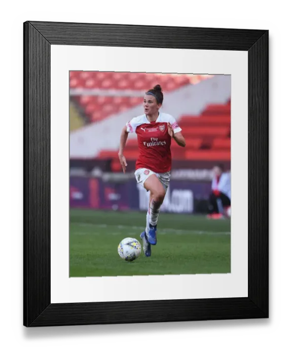 Framed Print : Arsenal's Katrine Veje Goes Head-to-Head with Manchester City in FA WSL Continental Cup Final