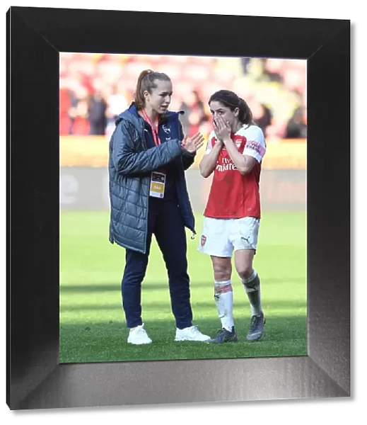Arsenal Women's Team: Van de Donk and Walti in Deep Conversation after FA Womens Continental League Cup Final vs Manchester City