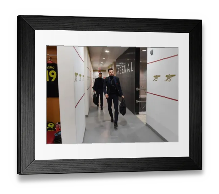 Framed Print : Arsenal FC: Carl Jenkinson in the Changing Room - Arsenal vs. AFC Bournemouth, 2018-19 Season