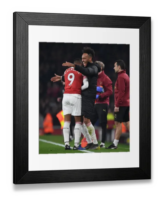 Framed Print : Five-Star Lacazette and Aubameyang: Arsenal's Unstoppable Duo Celebrates Five Goals Against Bournemouth Framed Print : Five-Star Lacazette and Aubameyang: Arsenal's Unstoppable Duo Celebrates Five Goals Against Bournemouth