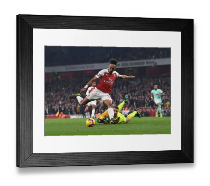 Framed Print : Aubameyang Scores Fourth: Arsenal's Triumph over Bournemouth Framed Print : Aubameyang Scores Fourth: Arsenal's Triumph over Bournemouth