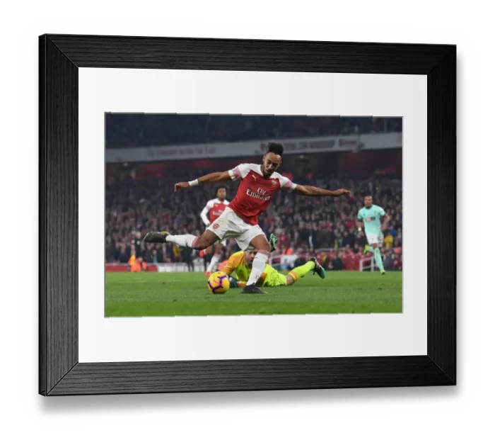 Framed Print : Aubameyang's Fourth Goal: Arsenal's Triumph over Bournemouth