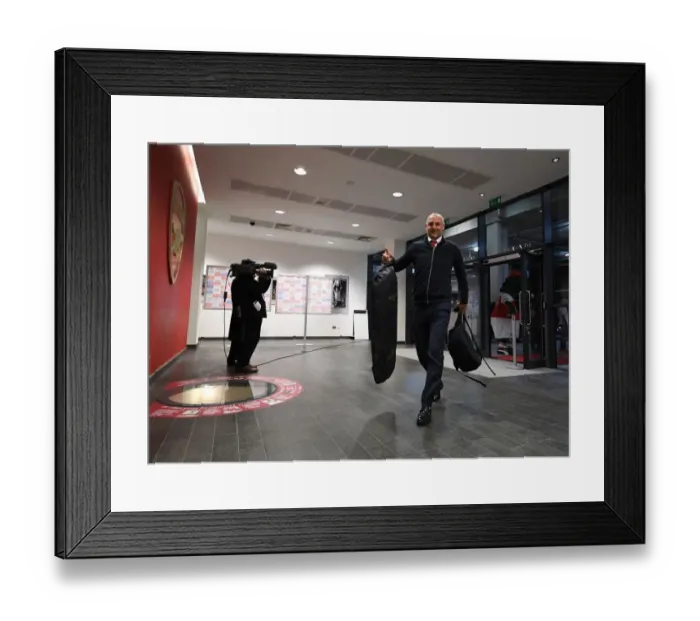 Framed Print : Steve Bould: Arsenal Coach Ahead of Arsenal v Bournemouth Premier League Clash