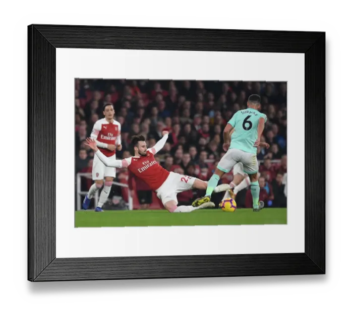 Framed Print : Arsenal vs Bournemouth: Jenkinson Tackles Surman in Intense Premier League Clash