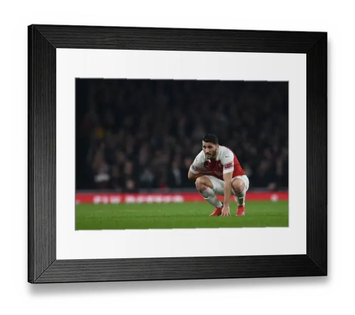 Framed Print : Sead Kolasinac in Action: Arsenal vs. AFC Bournemouth, Premier League 2018-19