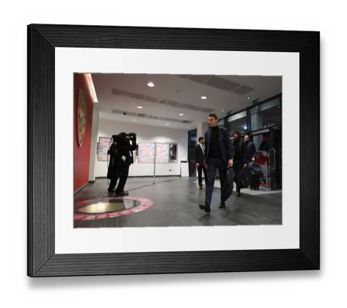 Framed Print : Laurent Koscielny: Arsenal FC's Focus Before AFC Bournemouth Clash (2019)