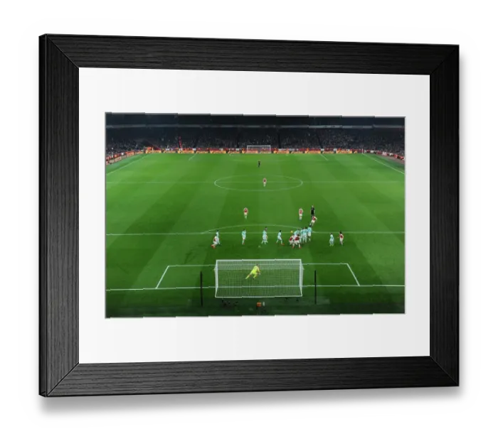 Framed Print : Alexandre Lacazette Scores Arsenal's Fifth Goal vs. AFC Bournemouth, Premier League 2018-19
