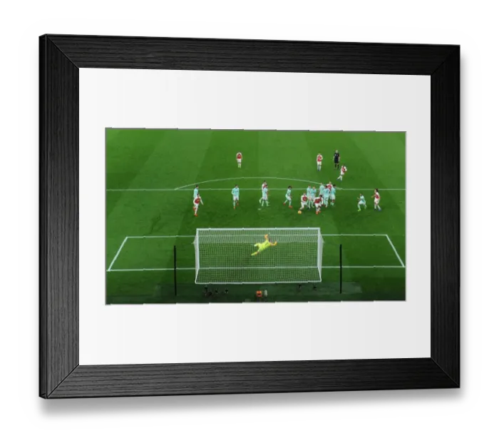 Framed Print : Alexandre Lacazette Scores Arsenal's Fifth Goal vs. AFC Bournemouth, 2018-19