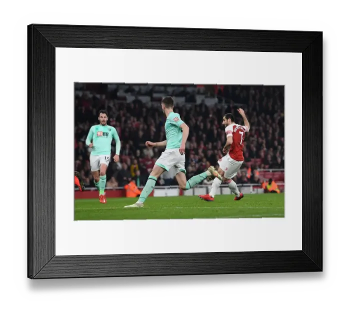 Framed Print : Henrikh Mkhitaryan Scores Arsenal's Second Goal Against Bournemouth (2018-19) Framed Print : Henrikh Mkhitaryan Scores Arsenal's Second Goal Against Bournemouth (2018-19)