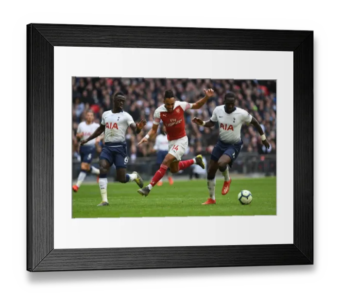 Framed Print : Clash of Titans: Aubameyang vs. Sanchez & Sissoko - Tottenham vs. Arsenal, Premier League 2019
