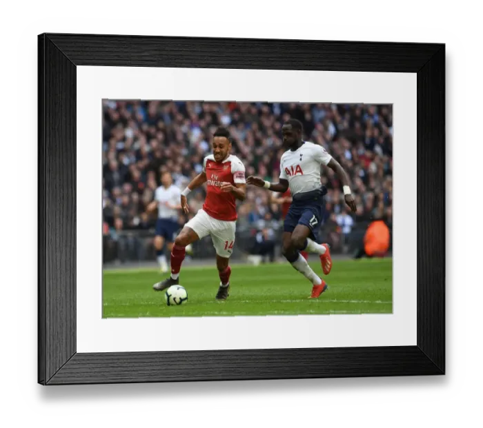 Framed Print : Clash of Titans: Aubameyang vs. Sissoko - Tottenhotspur vs. Arsenal, Premier League