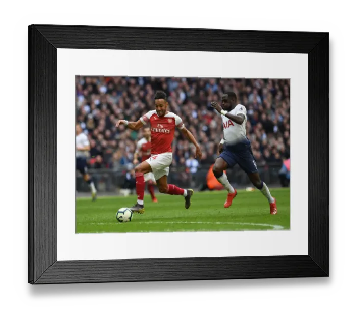 Framed Print : Clash of Titans: Aubameyang vs. Sissoko - Premier League Showdown (Arsenal vs. Tottenham 2018-19)