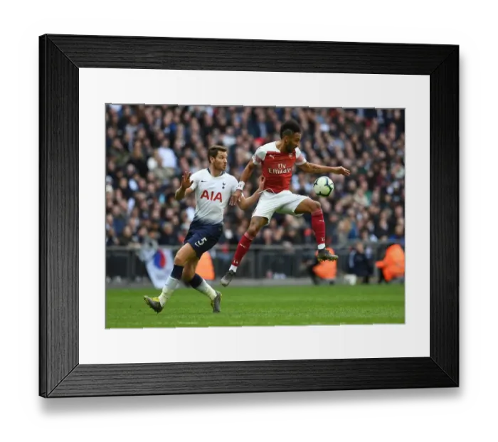 Framed Print : Clash of Titans: Aubameyang vs. Vertonghen - Tottenhotspur vs. Arsenal, Premier League
