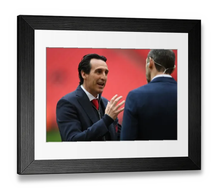 Framed Print : Unai Emery and Martin Keown: A Pre-Match Conversation Before the Arsenal-Tottenham Rivalry Framed Print : Unai Emery and Martin Keown: A Pre-Match Conversation Before the Arsenal-Tottenham Rivalry