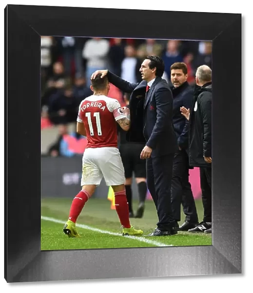 Unai Emery and Lucas Torreira: Arsenal's Dual Exit from Wembley Amidst Tottenham's Premier League Battle (2019)