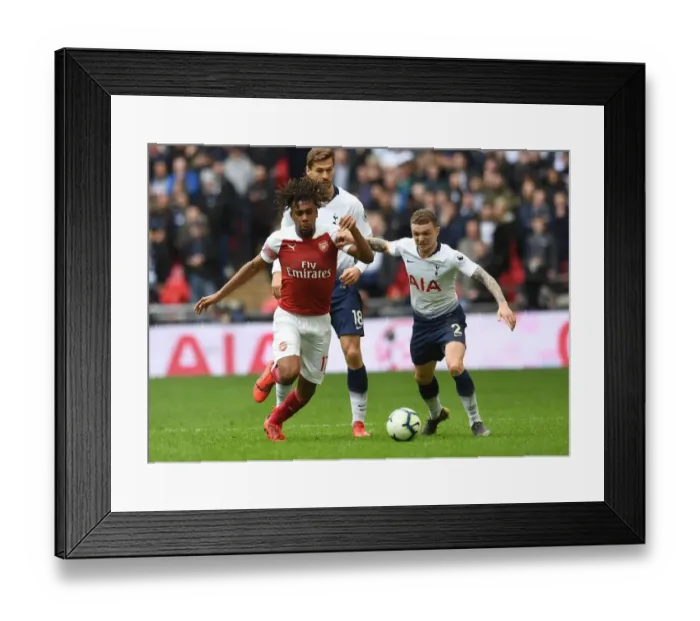 Framed Print : Clash at Wembley: Iwobi vs Trippier - Tottenham vs Arsenal, Premier League 2018-19
