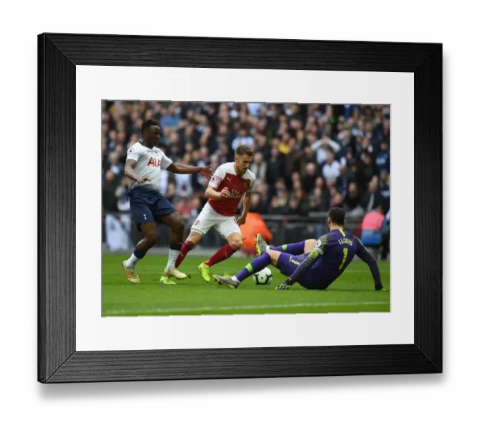 Framed Print : Ramsey Strikes: Dramatic Goal Against Tottenham Amidst Wanyama and Lloris Pressure (Premier League 2018-19)